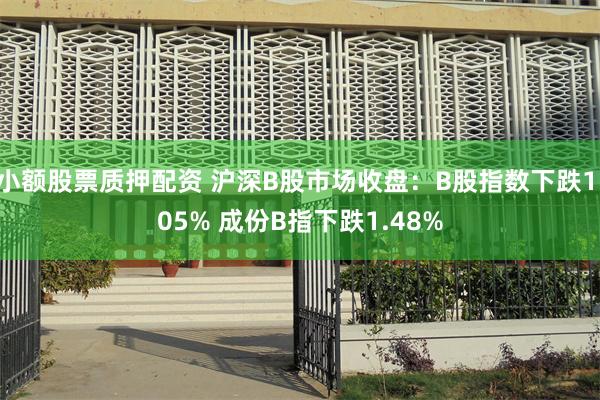 小额股票质押配资 沪深B股市场收盘：B股指数下跌1.05% 成份B指下跌1.48%