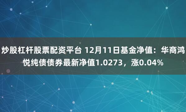 炒股杠杆股票配资平台 12月11日基金净值：华商鸿悦纯债债券最新净值1.0273，涨0.04%